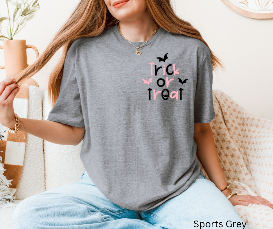 Pink Trick Or Treat - left chest
