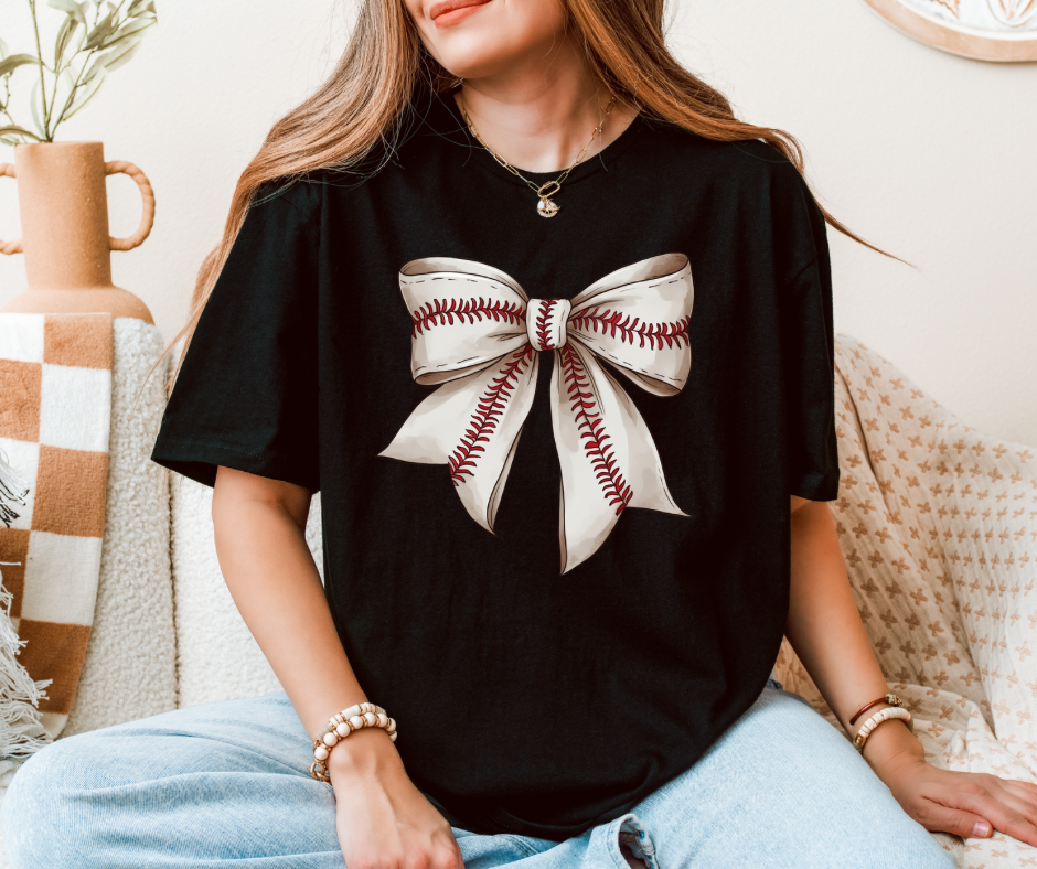 Vintage Baseball Bow Coquette