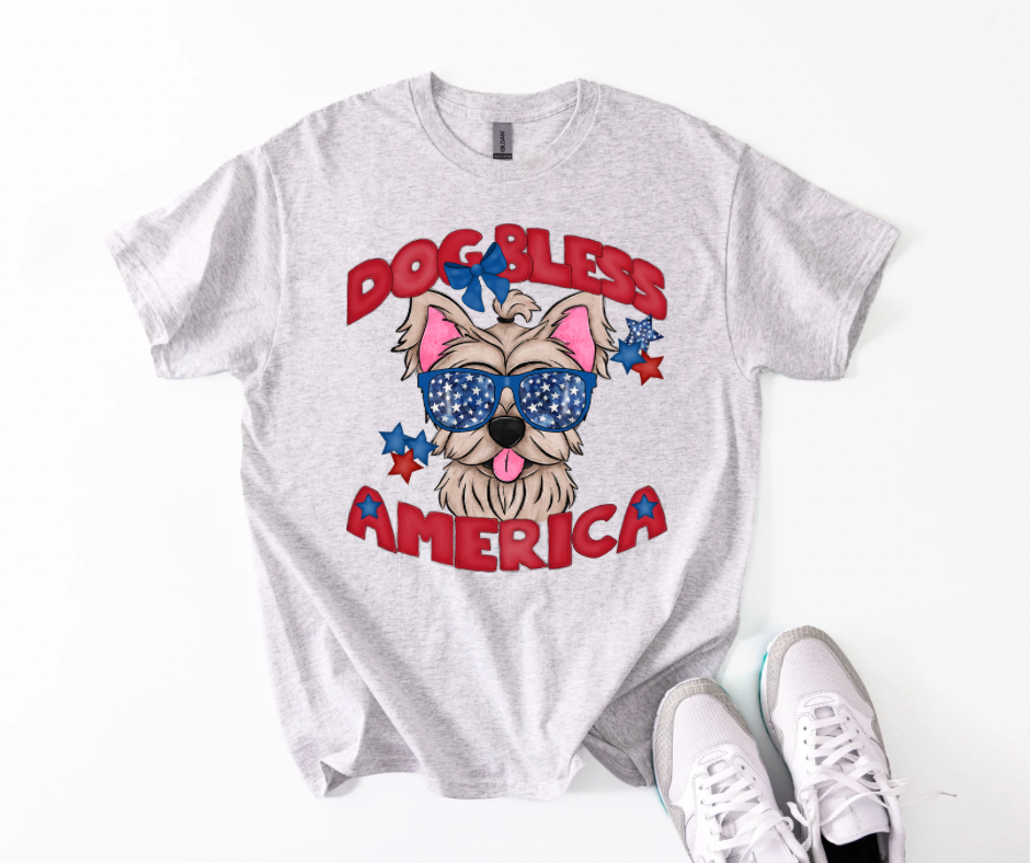 Dog Bless America Yorkie