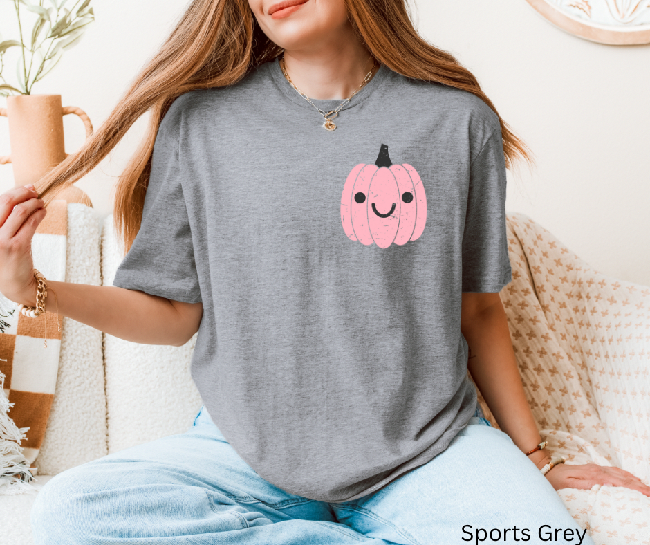 Pink Jack-o’-lantern - left chest