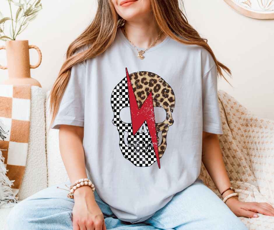 Leopard Checkered Lightning Skull