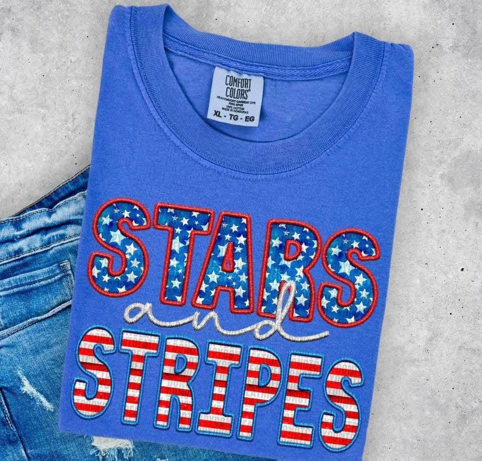 Faux Embroidery Stars & Stripes