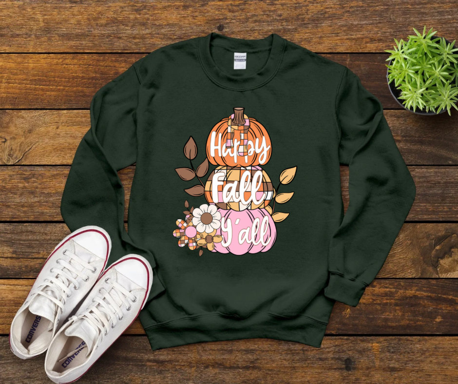 Happy Fall Ya’ll Stacked Pumpkins Scarf