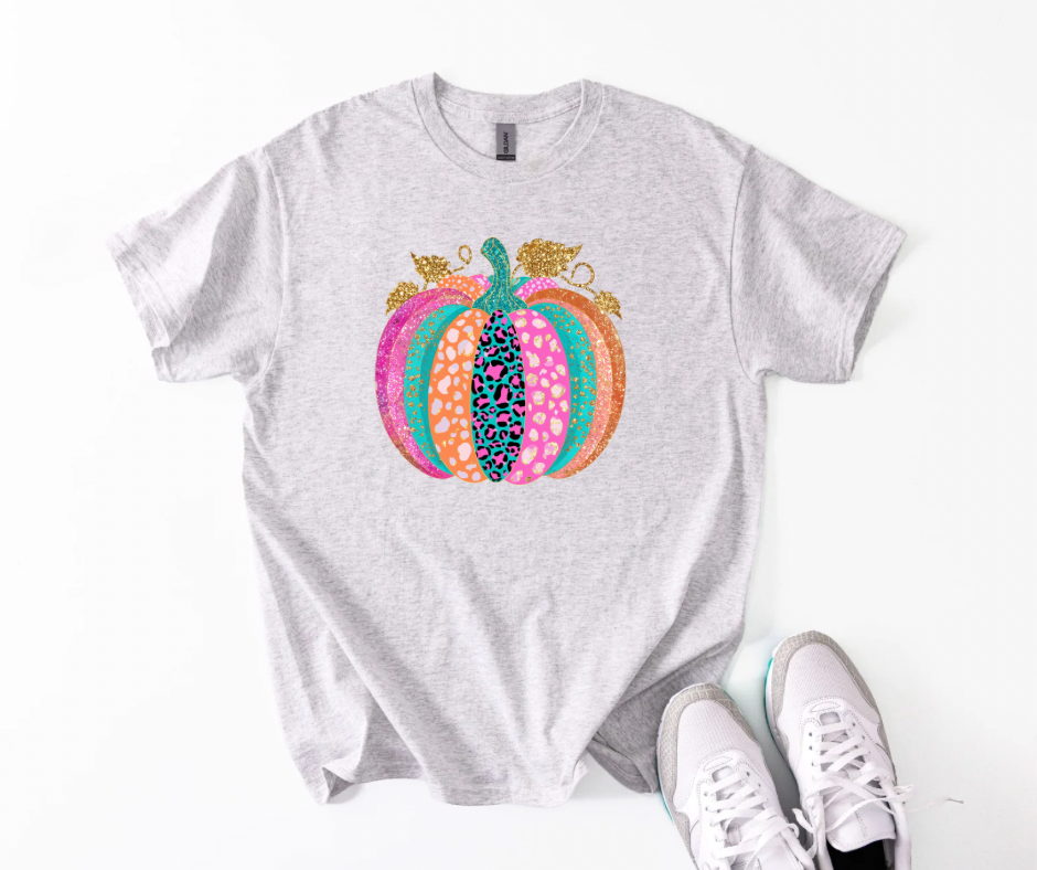 Pink Leopard Glitter Pumpkin