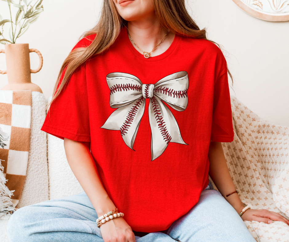 Vintage Baseball Bow Coquette