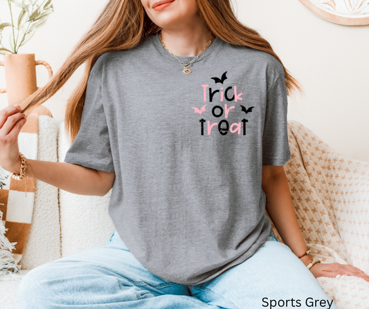 Pink Trick Or Treat - left chest