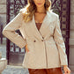 Oatmeal Single Breasted Elegant Suit Jacket