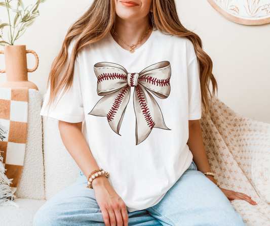 Vintage Baseball Bow Coquette
