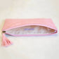 Jute Cosmetic Bag   Light Pink   10x6