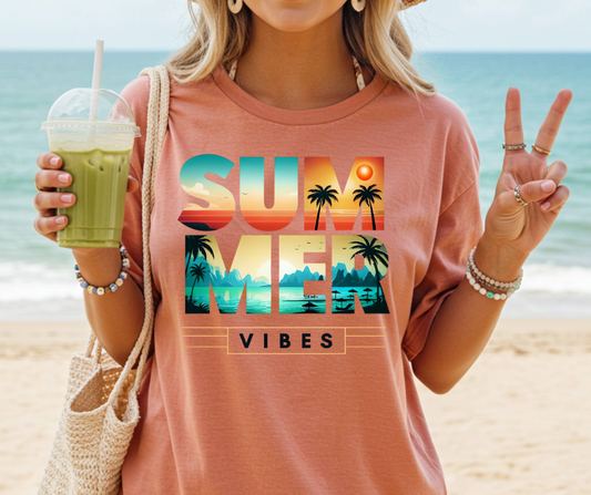 Summer Vibes Palms- Comfort colors