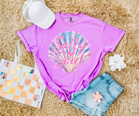 Salty Soul Seashell- Comfort Colors