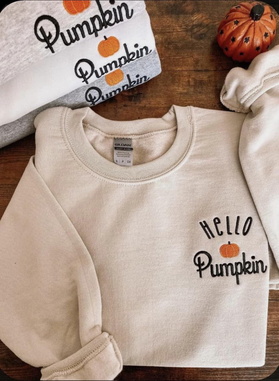 Hello Pumpkin Sweatshirt Embroidered - Main Image