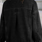 Black Washed Oversize Pocketed Denim Jacket