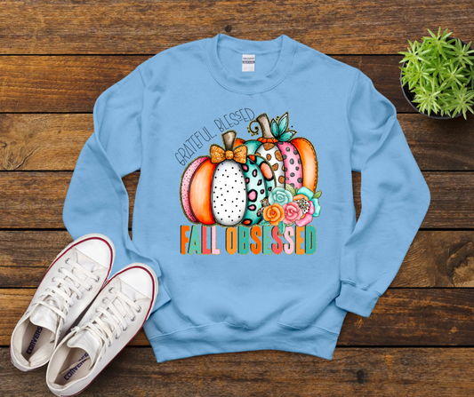 Grateful Blessed Fall Obsessed Pumpkins