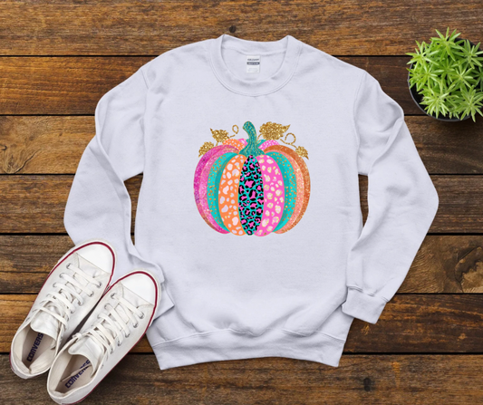 Pink Leopard Glitter Pumpkin