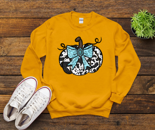 Western Pumpkin Turquoise Bow