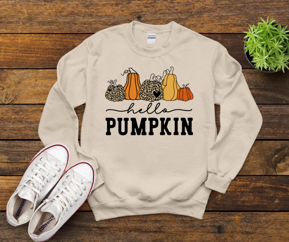 Hello Pumpkin Leopard Heart Pumpkins