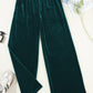 Evergreen Solid Drawstring Waist Wide Leg Pants