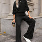 Black Solid Ribbed Knit Keyhole Back High Waist Jumpsuit