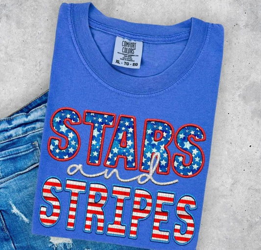 Faux Embroidery Stars & Stripes