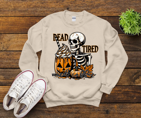 Dead Tired Need Coffee Skeleton
