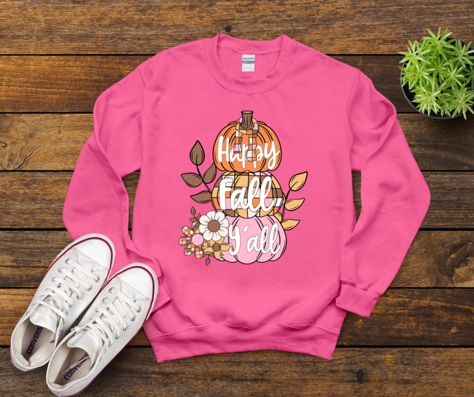 Happy Fall Ya’ll Stacked Pumpkins Scarf