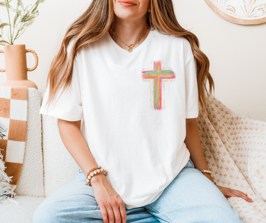 Brushstrokes Cross- left chest