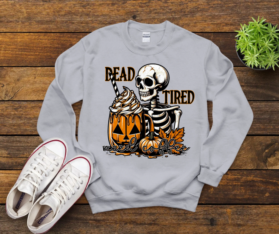 Dead Tired Need Coffee Skeleton