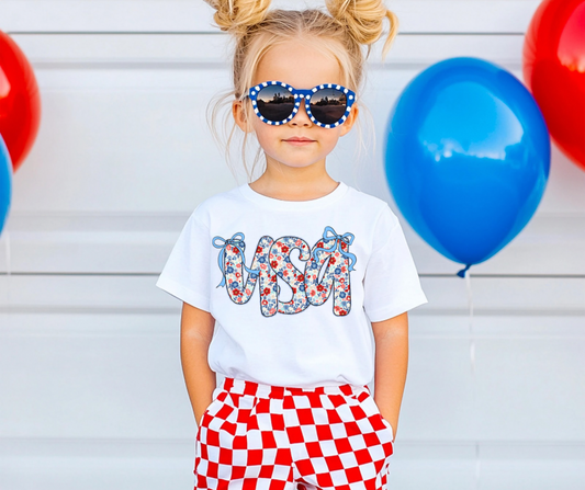 Floral USA bow Coquette