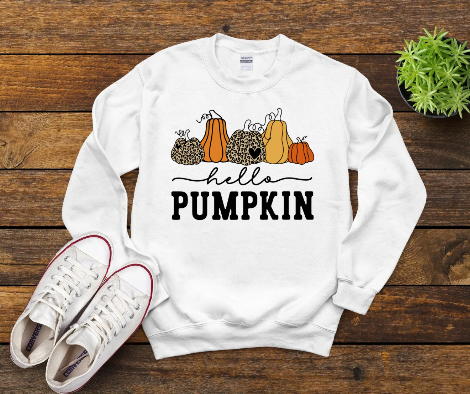 Hello Pumpkin Leopard Heart Pumpkins