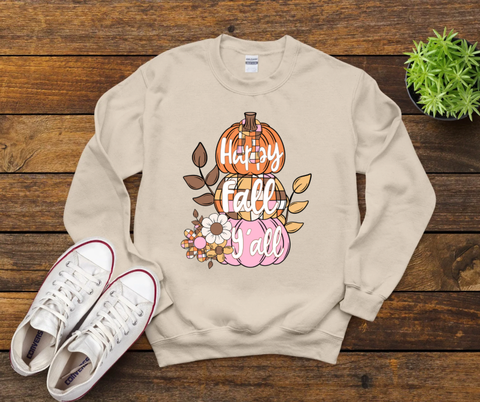 Happy Fall Ya’ll Stacked Pumpkins Scarf