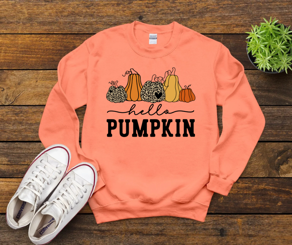 Hello Pumpkin Leopard Heart Pumpkins