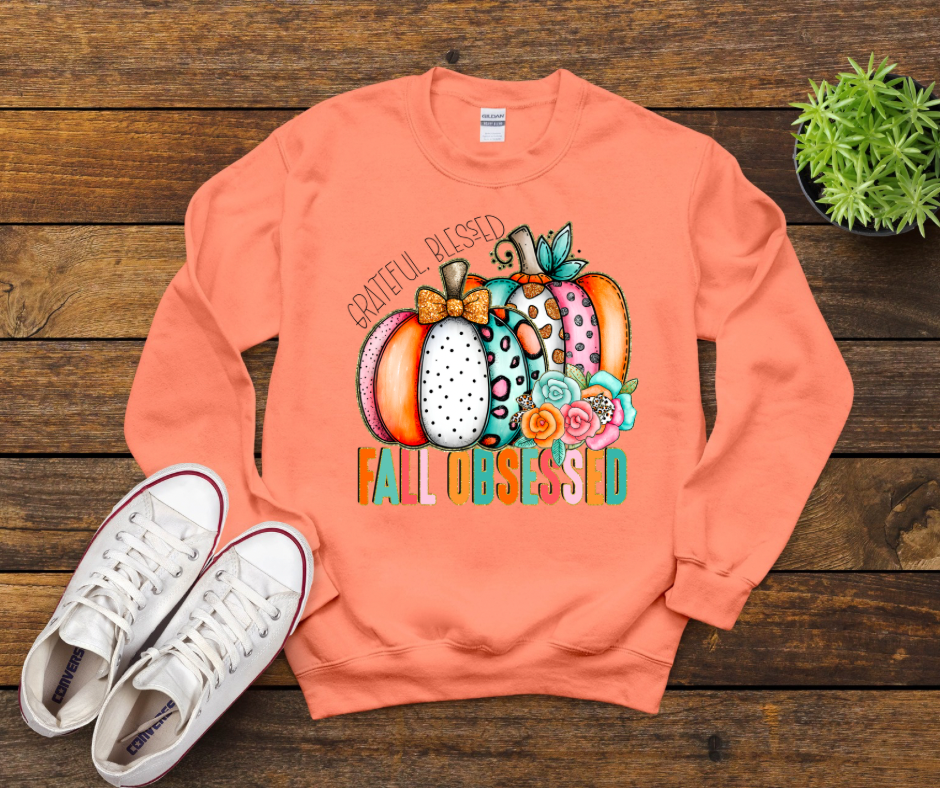 Grateful Blessed Fall Obsessed Pumpkins