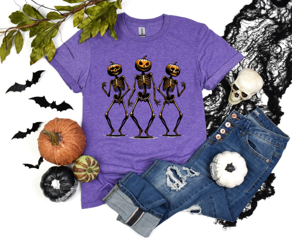 Dancing Pumpkin Head Skeletons