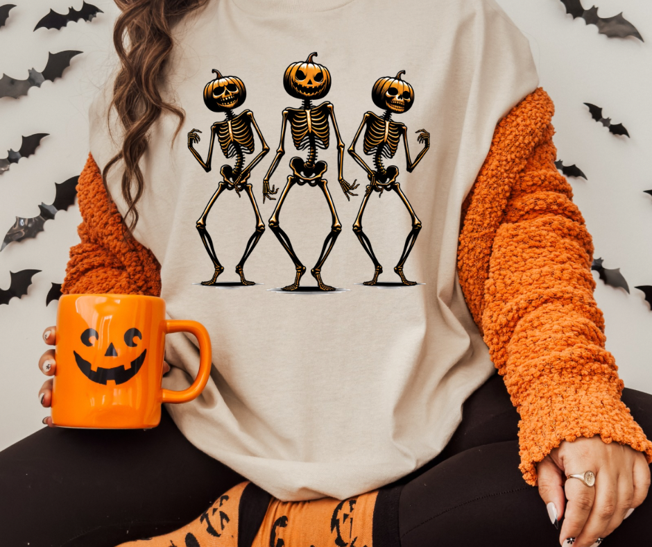 Dancing Pumpkin Head Skeletons