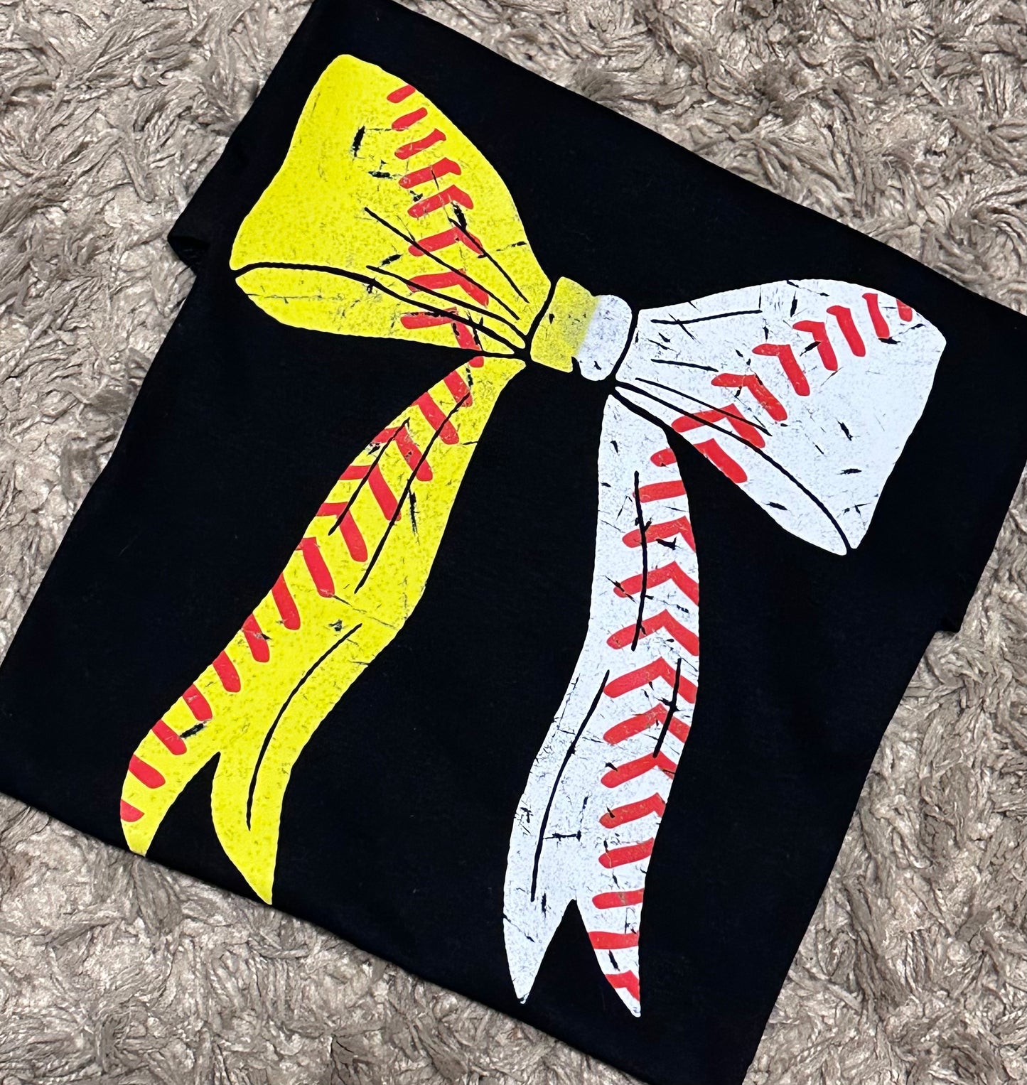 Softball/Baseball Bow Print