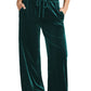 Evergreen Solid Drawstring Waist Wide Leg Pants