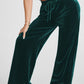 Evergreen Solid Drawstring Waist Wide Leg Pants