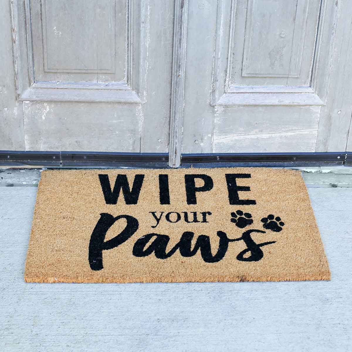 Wipe Your Paws Coir Doormat   Natural/Black   30x18