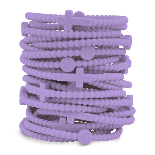 Jesus Bracelets - Group Packs (Cross Bracelets): Purple (25 Pack) / Medium