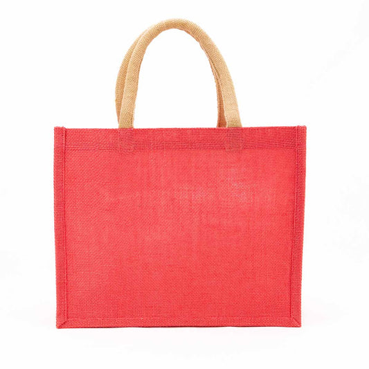 Jute Gift Tote   Coral   12x10x8