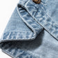 Dusk Blue Slit Buttons Pocketed Denim Jacket