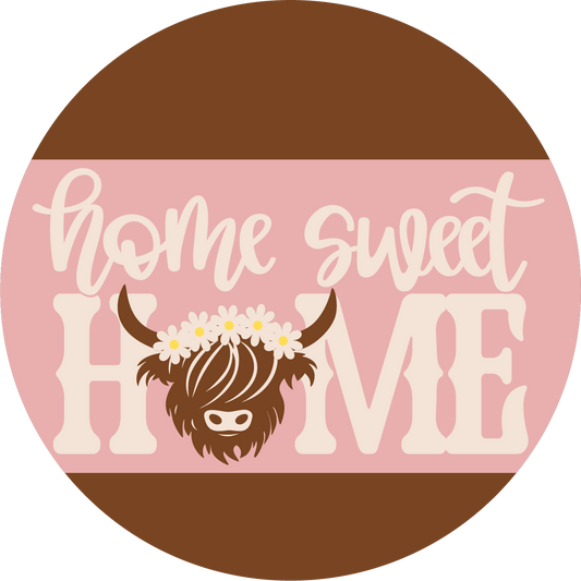 18" Wood Round Home Sweet Home