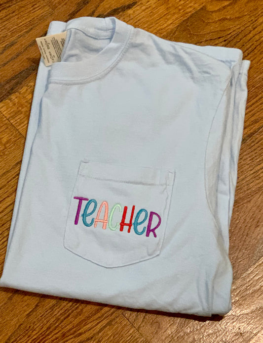 Embroidered Pocket CC Teacher